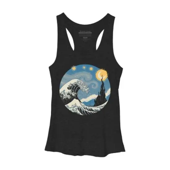 Women's Design By Humans The Great Starry Wave By vincenttrinidad Racerback Tank Top image {3}