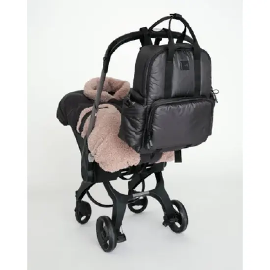 7am Enfant Diaper Bag Backpack with Portable Changing Pad - Water Resistant Shell - Black image {2}