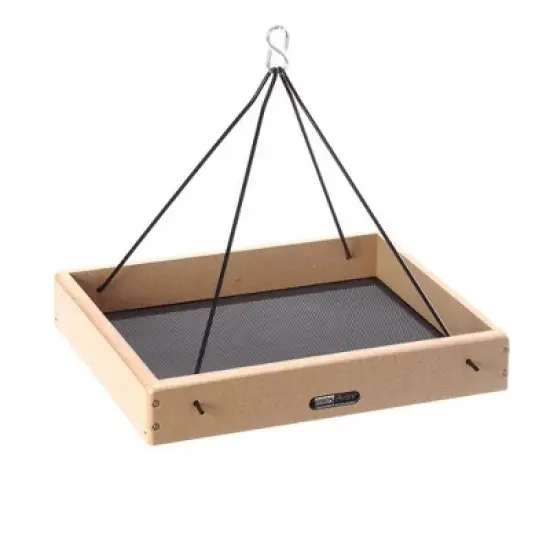 Birds Choice Hanging Platform Novelty Bird Feeder 3" Taupe: Weather-Resistant, UV-Protected, Easy-Clean Design image {1}