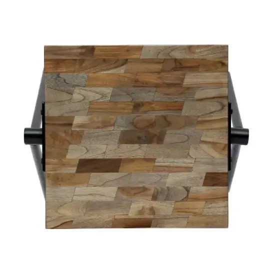 Gurley Handcrafted Modern Industrial Mango Wood Side Table Gray/Black - Christopher Knight Home image {3}