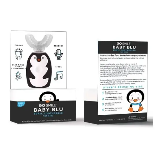 GO SMILE Baby BLU Kids' Sonic Toothbrush - Penguin - GSK060 image {2}
