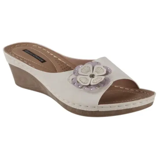GC Shoes Naples Flower Comfort Slide Wedge Sandals image {6}