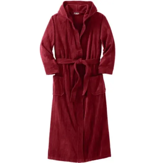KingSize Men's Big & Tall Terry Velour Hooded Maxi Robe image {6}