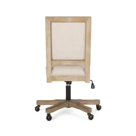 Sandine Rustic Upholstered Swivel Office Chair - Christopher Knight Home image {5}