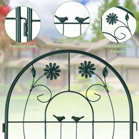 Costway 4 Pack Rustproof Metal Garden Trellis 71" x 20" Wire Lattice Panel for Patio Green/White image {5}