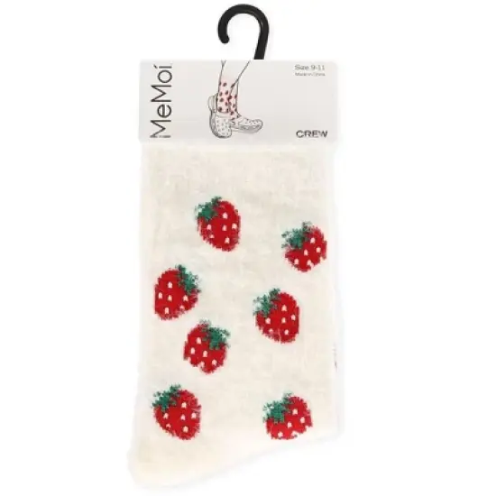 Memoi Women's Strawberries Cozy Crew Socks image {3}