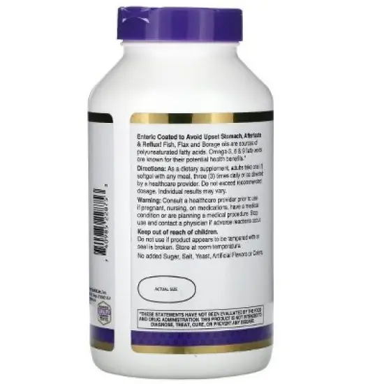 21st Century Triple Omega Complex 3-6-9, 180 Enteric Coated Softgels image {2}