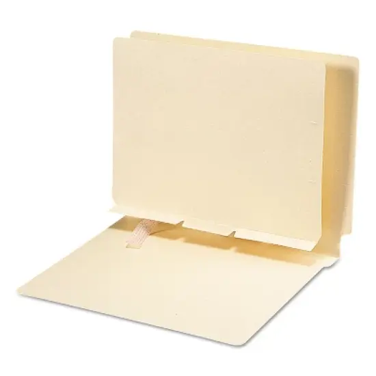 Smead Manila Self-Adhesive Folder Dividers w/Prepunched Slits 2-Sect Letter 100/Box 68021 image {2}