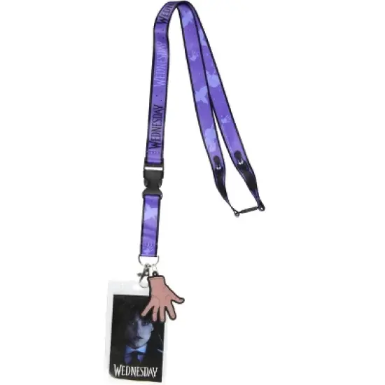 Wednesday Lanyard ID Badge Holder TV Series Wednesday Addams Thing Rubber Charm image {4}