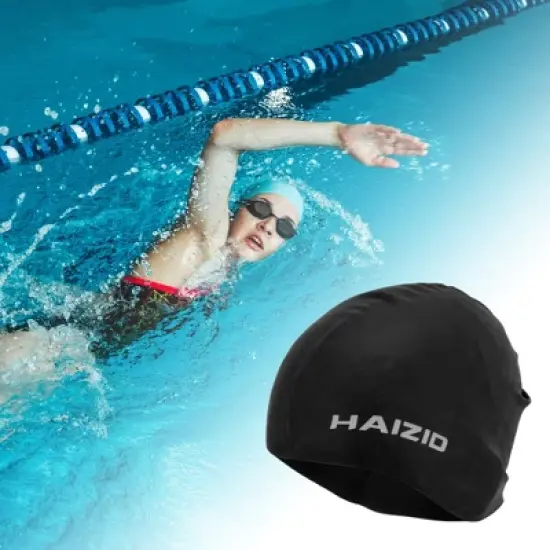 Unique Bargains Silicone Waterproof Swim Cap 1 Pc image {1}