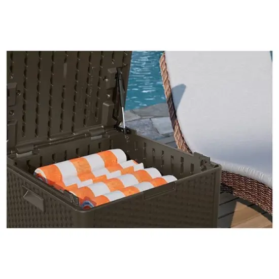 Suncast Storage Cube Resin Wicker 60 Gallon image {1}