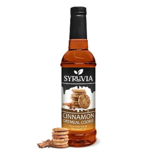 Syruvia Cinnamon Oatmeal Cookie Syrup - 25.4 fl oz. Premium Flavoring Syrup For Coffee image {6}