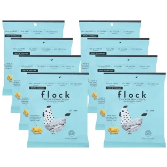 Flock Salt & Vinegar Chicken Skin Crisps - Case of 8/2.5 oz image {6}