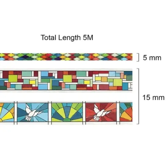 Wrapables Geometric Washi Masking Tape Set (3 Rolls) image {3}