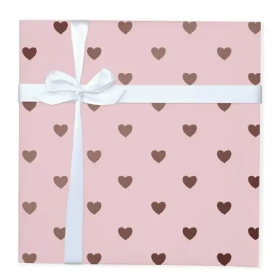 8x2.5' Foil Hearts Gift Wrapping Paper Pink - Spritz&trade; image {1}