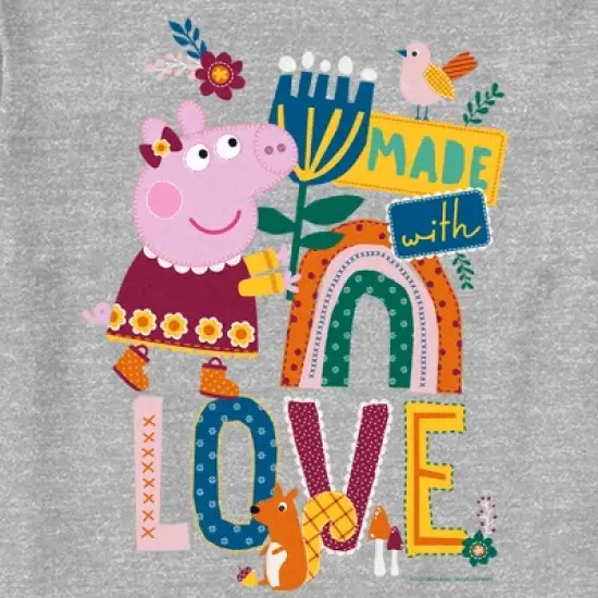 Toddler's Peppa Pig Made With Love Embroidery T-Shirt image {1}