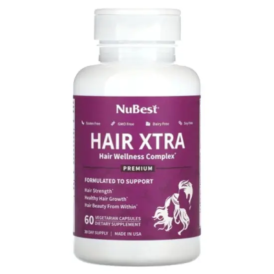 NuBest Hair Xtra, 60 Vegetarian Capsules image {4}