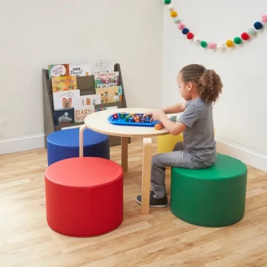 ECR4Kids SoftZone Round Foam Ottoman, Flexible Seating, 12in Seat Height, 4-Piece image {7}