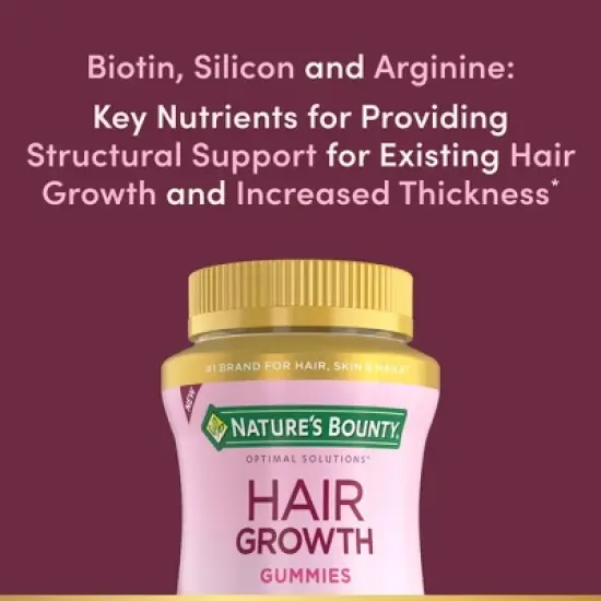 Nature's Bounty Optimal Solutions Hair Growth Gummies - Peach - 60ct image {5}