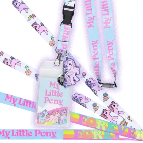 My Little Pony Retro Reversible ID Lanyard Badge Holder With Rubber Pony Charm image {4}