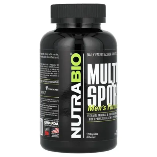 NutraBio MultiSport Men's Formula, 120 Capsules image {3}