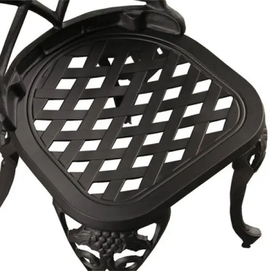 3pc Grape Vineyard Aluminum Patio Bistro Set - Black- Oakland Living: Weather-Resistant Outdoor Furniture image {6}