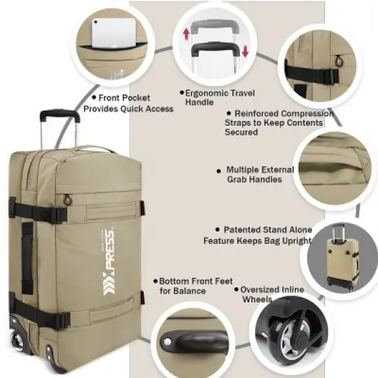 New York Xpress Soft Roller Luggage Set, Wheeled Travel Duffel Luggage, 20" 26" 30" 3PC image {2}