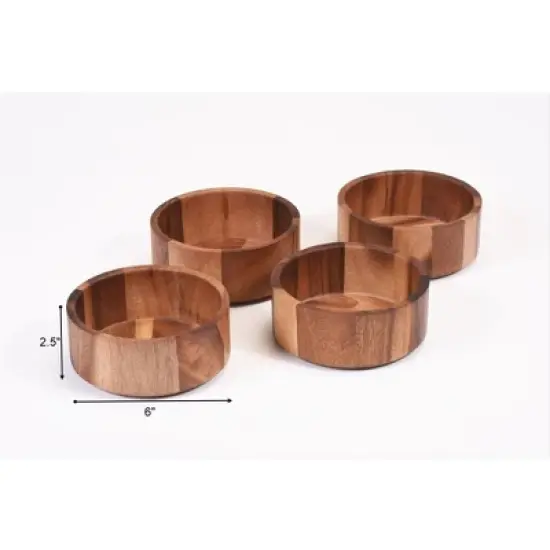 Kalmar Home Solid Acacia Individual Salad Bowl  Set of 4 image {2}