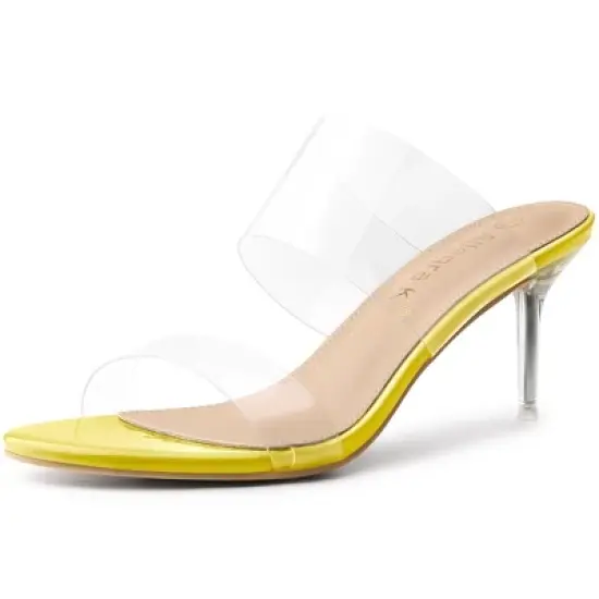 Allegra K Women's Clear Slide Stiletto Heels Sandals image {12}