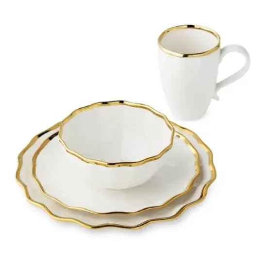 Certified International 16pc Regency Dinnerware Set Gold image {3}