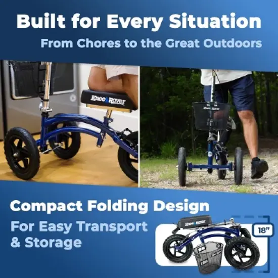 KneeRover All Terrain KneeRover Steerable Knee Scooter Blue image {5}
