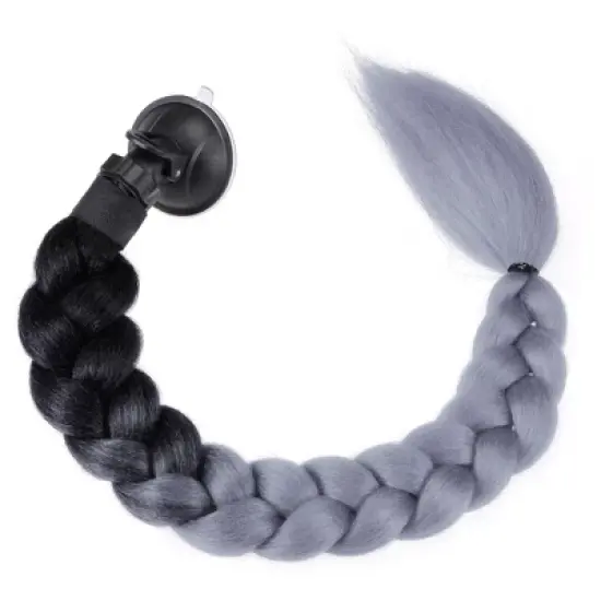 Unique Bargains Suction Cup Braid Gradient Helmet Decor Ponytail 22.83" image {7}