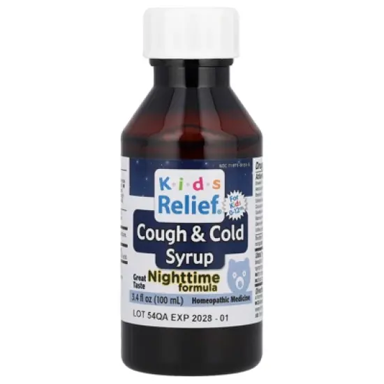Homeolab USA Kids Relief, Cough & Cold Syrup, Nighttime Formula, For Kids 0-12 Yrs, 3.4 fl oz (100 ml) image {3}