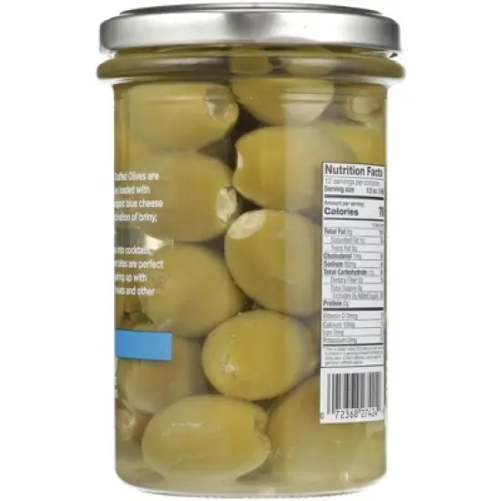 Delallo Blue Cheese Stuffed Olives - 6 pack, 9.9 oz image {2}