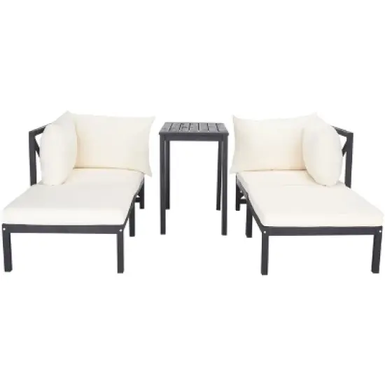 Ronson 5 Piece Sectional Set - Indoor/Outdoor - PAT6762 - Dark Slate Gray/Beige - Safavieh image {11}