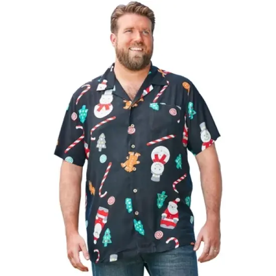 KS Island by KingSize Men's Big & Tall  Printed Rayon Short-Sleeve Shirt image {32}