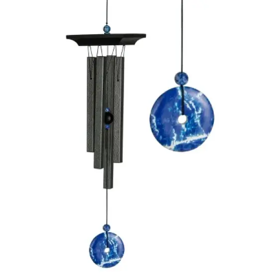 Woodstock Wind Chimes For Outside, Garden D&eacute;cor, Outdoor & Patio D&eacute;cor, Woodstock Blue Lapis Chime Black Wind Chimes image {2}