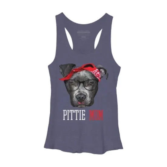 Women's Design By Humans Mother's Day Pittie Mom Pitbull Dog Lovers By dandingroz Racerback Tank Top image {5}