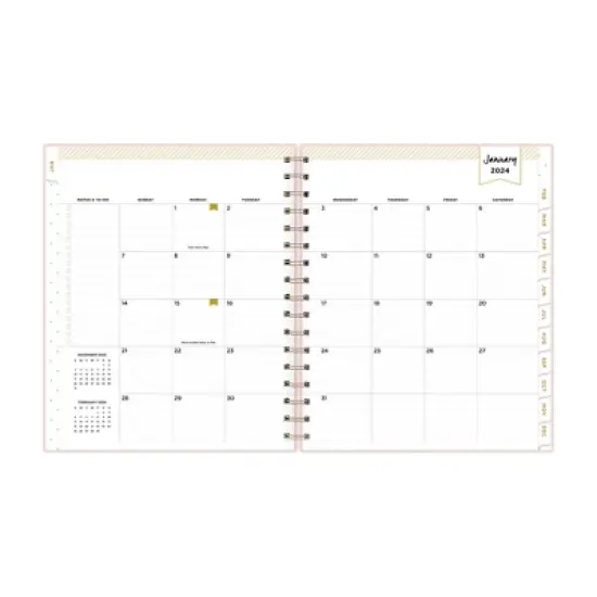Day Designer 2024 Planner 7"x9" Weekly/Monthly Faux Leather Blush image {5}