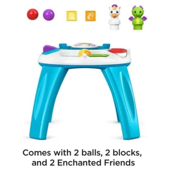 Fisher-Price Enchanted Friends Learning Table Musical Play Center for Baby, Dragon & Unicorn Toys image {5}