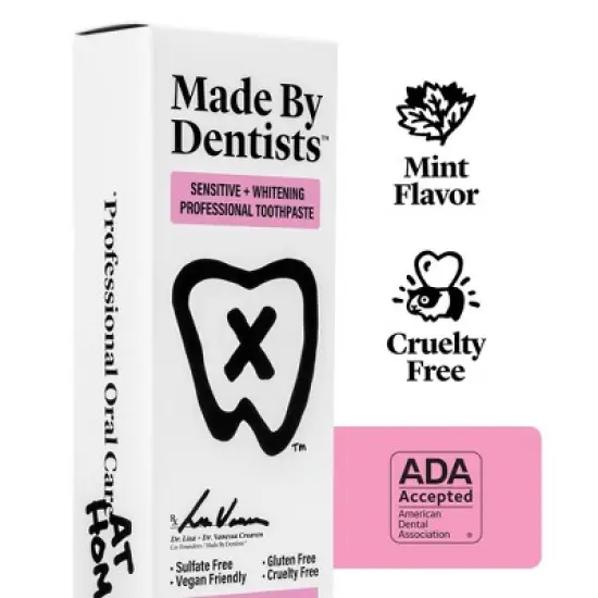 Made By Dentists Sensitive + Whitening Toothpaste - Fluoride Anticavity Toothpaste - Fresh Mint Flavor - 4.2oz image {3}