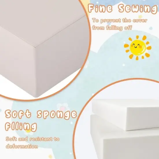 INFURNIC Sofas Soft Climb and Crawl Foam Playset 6 in 1 Indoor Active Play Structure for Kids, Multicolor, 39.3"*31.3"*7.8" image {3}