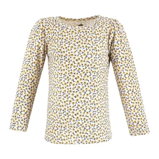 Hudson Baby Infant and Toddler Girl Long Sleeve T-Shirts, Blush Navy Floral image {4}