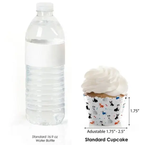 Big Dot of Happiness Pawty Like a Puppy - Dog Baby Shower or Birthday Party Decorations - Party Cupcake Wrappers - Set of 12 image {2}