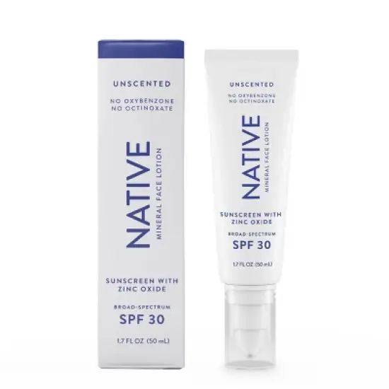 Native Unscented Mineral Face Lotion - SPF 30 - 1.7 fl oz image {8}