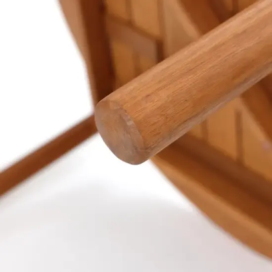 LuxenHome Natural Wooden Outdoor Coffee Table, Round Solid Wood Patio Table Brown image {5}