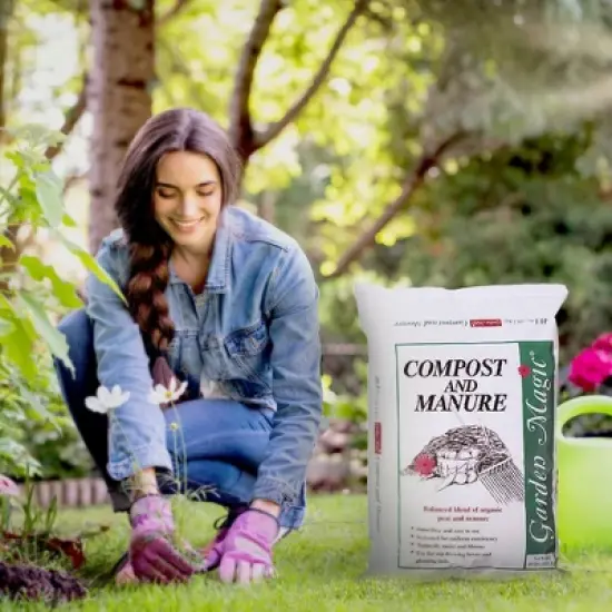 Michigan Peat 40 Pound Garden Magic Compost and Manure with Odor Free Blend and Naturally Moist and Fibrous for Lawn and Garden, 3 Pack image {3}