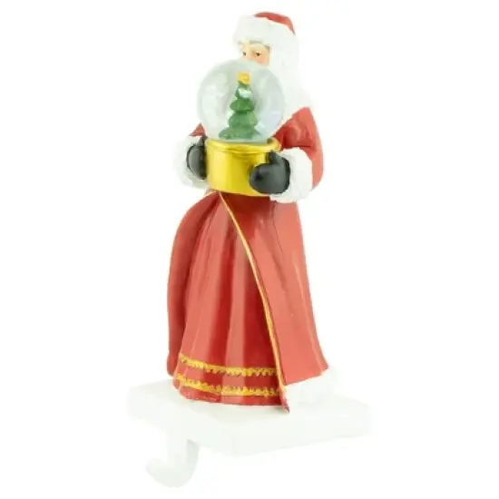 Northlight 9" Old-World Santa with Snow Globe Christmas Stocking Holder image {2}