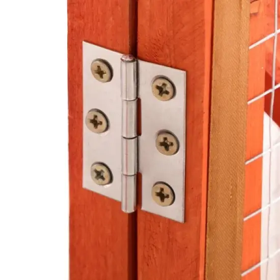 Sevobal Pet Crates and Houses Large Wooden Cat House, Outdoor Cat Cage with Water-proof Asphalt Planks and Cat Perches, Orange, 70.9"*31.5"*44.3" image {2}