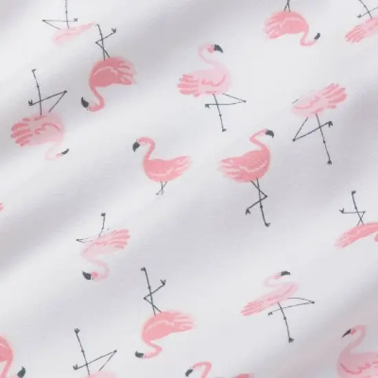 Crib Fitted Sheet Flamingos - Cloud Island&trade; - Pink/White image {2}
